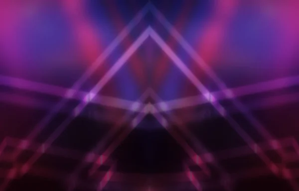 Boş Fütüristik Ultraviyole Geometrik Çizgiler Dalgalarla Soyut Bir Arkaplan Neon — Stok fotoğraf