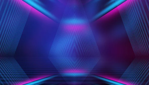 Donkere Abstracte Achtergrond Van Lege Showfase Lasershow Neon Ultraviolette Stralen — Stockfoto