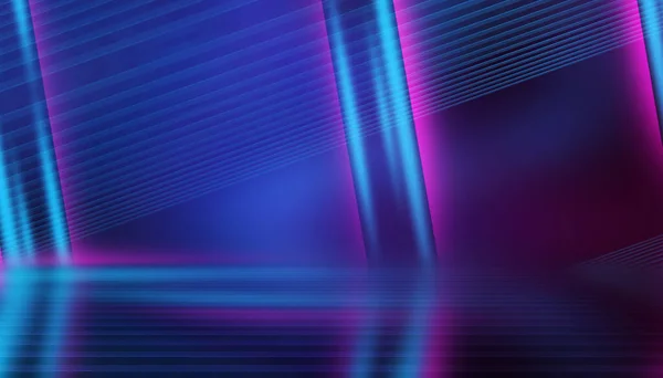 Tmavé Abstraktní Pozadí Prázdného Jeviště Laserová Show Neonové Ultrafialové Paprsky — Stock fotografie