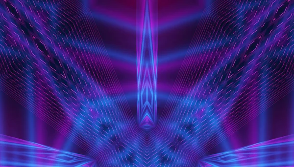 무대의 어두운 추상적 레이저 자외선 — 스톡 사진