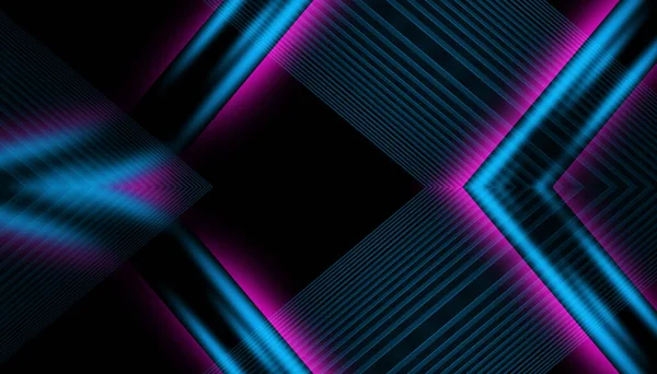 Empty Dark Abstract Background Ultraviolet Geometric Lines Neon Glow — Stock Photo, Image