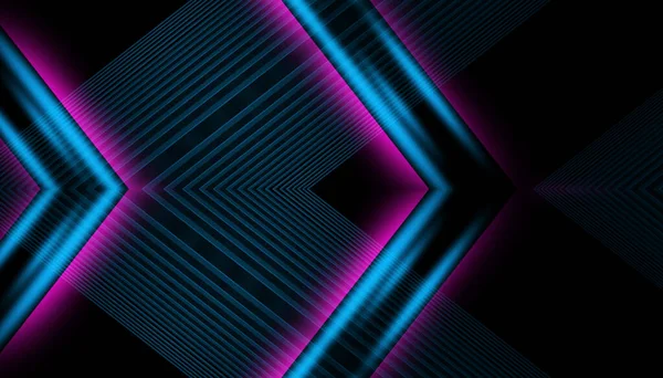 Lege Donkere Abstracte Achtergrond Met Ultraviolette Geometrische Lijnen Neongloed — Stockfoto