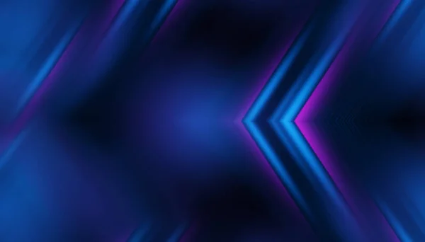 Lege Donkere Abstracte Achtergrond Met Ultraviolette Geometrische Lijnen Neongloed — Stockfoto