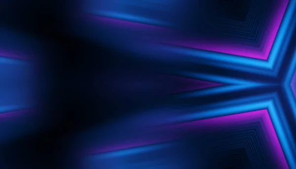 Порожній Темний Абстрактний Фон Ультрафіолетовими Геометричними Лініями Неонове Сяйво — стокове фото