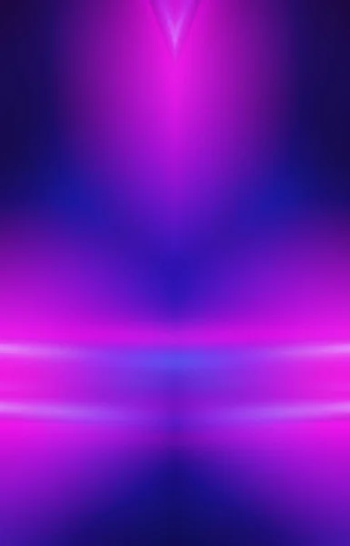 Empty Dark Abstract Background Ultraviolet Geometric Lines Neon Glow — Stock Photo, Image