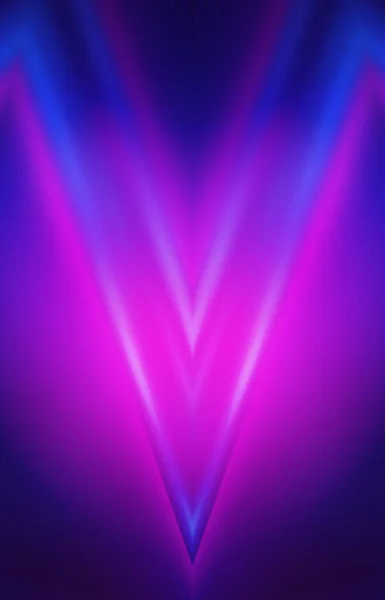 Lege Donkere Abstracte Achtergrond Met Ultraviolette Geometrische Lijnen Neongloed — Stockfoto