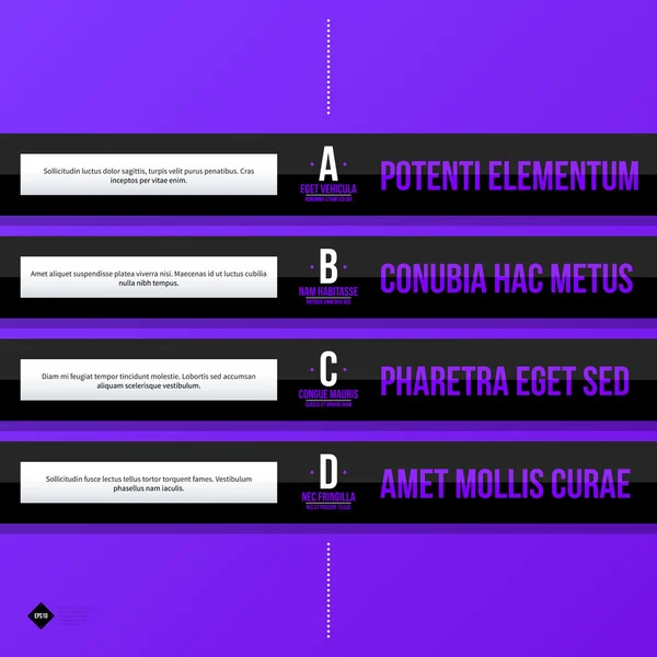 Plantilla de menú con banners horizontales — Vector de stock