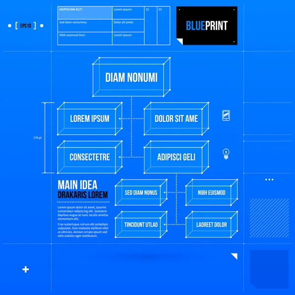 Organigramsjabloon — Stockvector