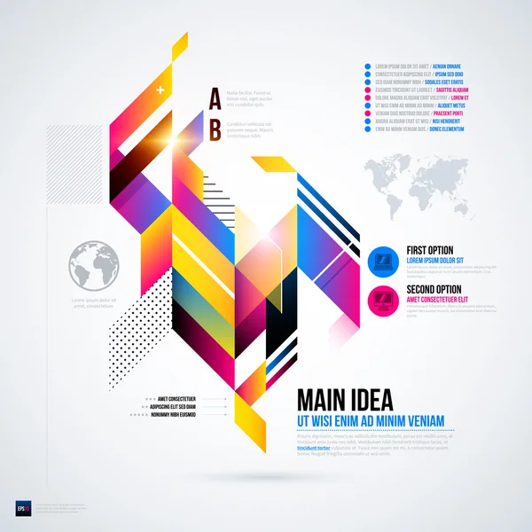 Modelo de gráfico de infográficos — Vetor de Stock