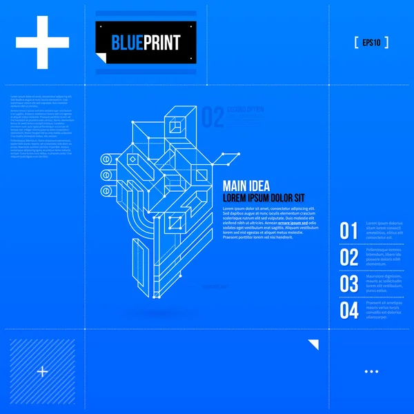 Achtergrond in blauwdruk stijl — Stockvector