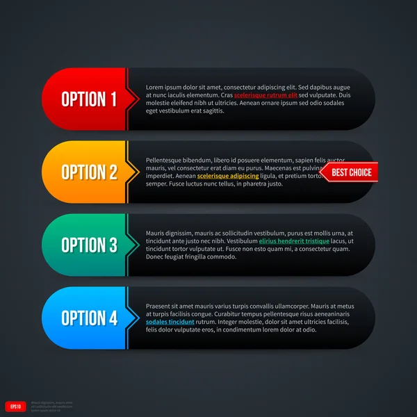 Options horizontales sur gris — Image vectorielle