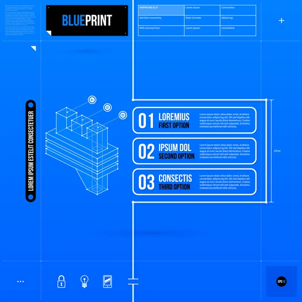 Drie genummerde opties — Stockvector