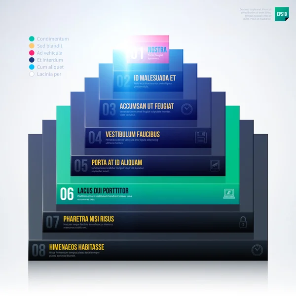 Modelo de gráfico pirâmide 3d — Vetor de Stock