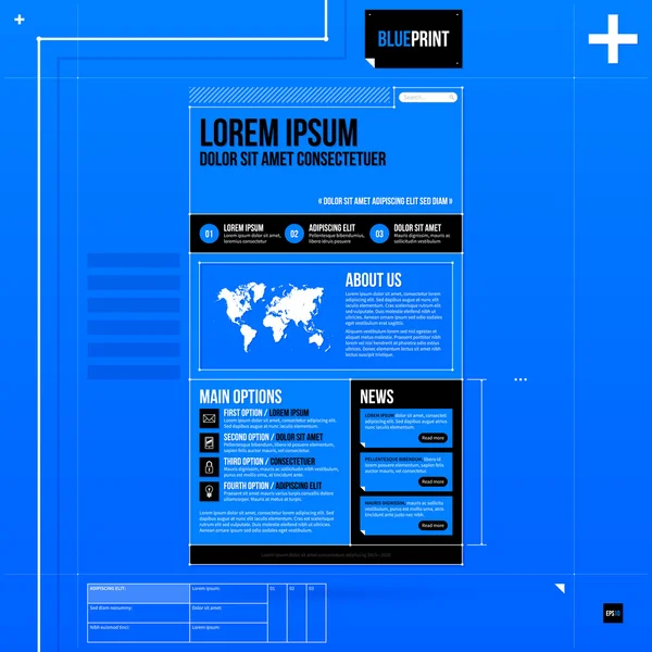 Plantilla en estilo blueprint — Archivo Imágenes Vectoriales