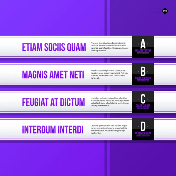 Modèle de menu avec bannières horizontales — Image vectorielle