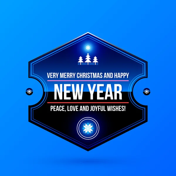 Nový rok a Vánoce popisek — Stockový vektor