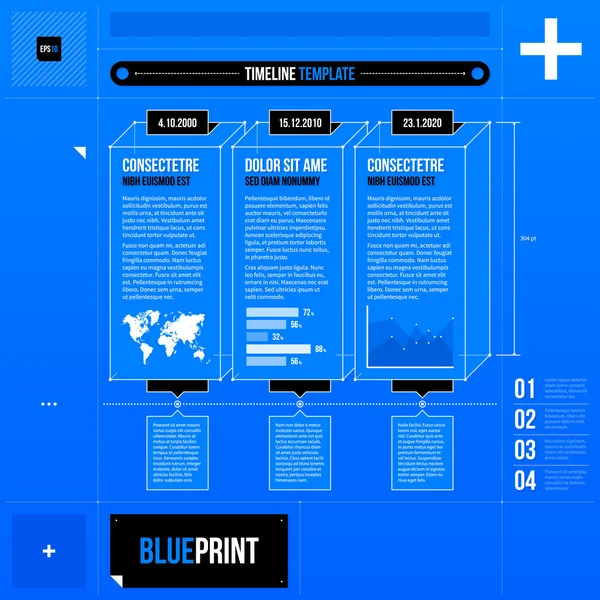 Elementos em estilo blueprint — Vetor de Stock