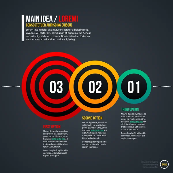 Tata letak dengan tiga opsi - Stok Vektor