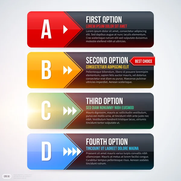 Vier horizontale opties — Stockvector