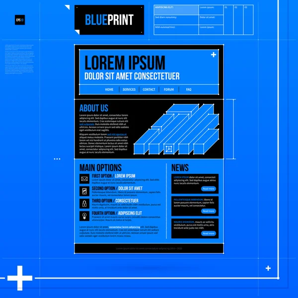 Template in blueprint style — Stock Vector