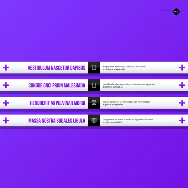 Modelo de menu com banners horizontais — Vetor de Stock