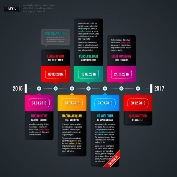 Timeline template on gray — Stock Vector