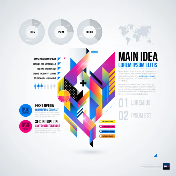 Modelo de gráfico de infográficos — Vetor de Stock