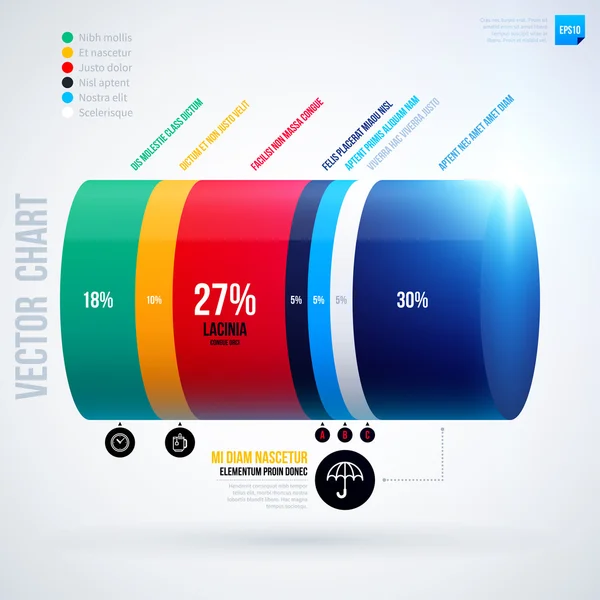 3d silindir ile grafik şablonu — Stok Vektör