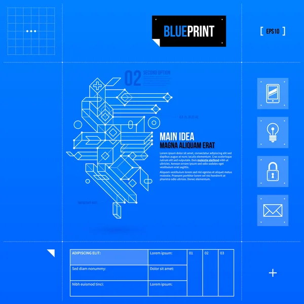 Element in blueprint style — Stock Vector