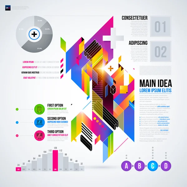 Infographics grafieksjabloon — Stockvector