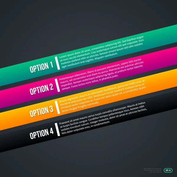 Quatro opções diagonais coloridas — Vetor de Stock