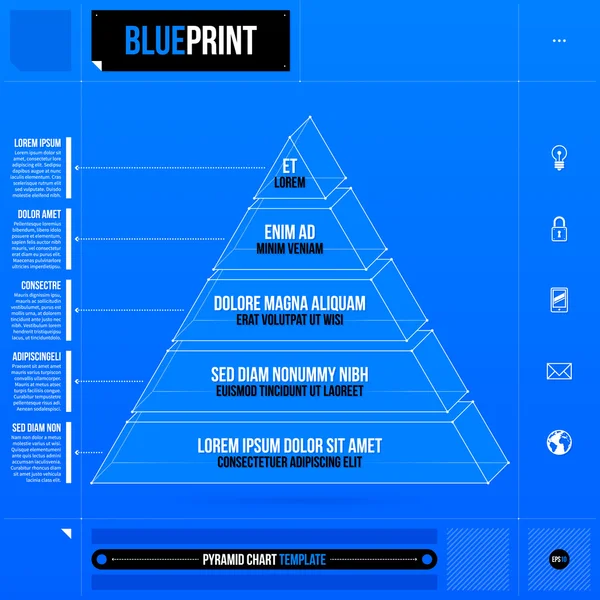 Vorlage Pyramidendiagramm — Stockvektor