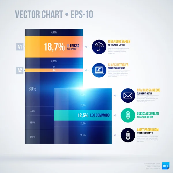 Plantilla de gráfico de infografías sobre fondo blanco. EPS10 — Vector de stock