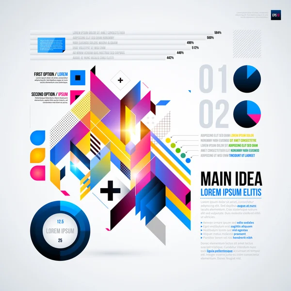 Infographics grafieksjabloon — Stockvector