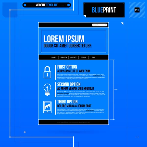 Plantilla en estilo blueprint — Archivo Imágenes Vectoriales