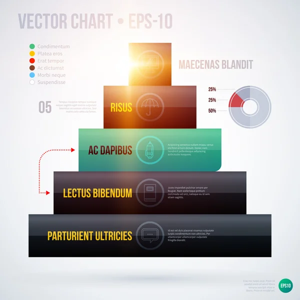 Plantilla gráfico pirámide — Vector de stock