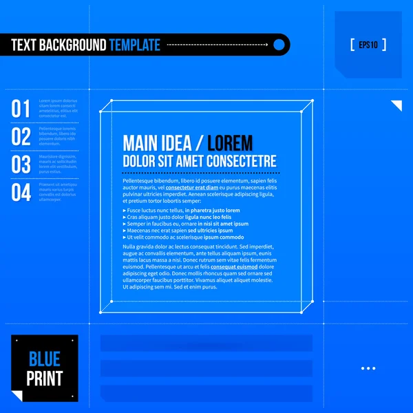 Text frame in blueprint style — Stock Vector