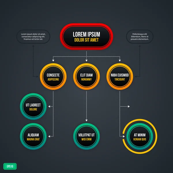 Yuvarlak öğelerle grafik — Stok Vektör