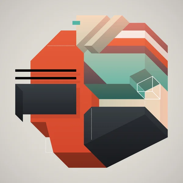 Elemento de diseño 3d abstracto . — Vector de stock