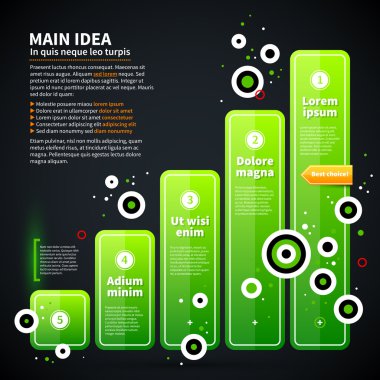 Yeşil şekiller ile modern iş düzeni