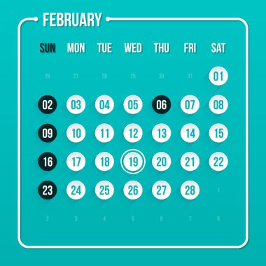 Modern Takvim şablonu.