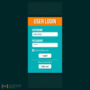 Koyu arka plan üzerinde giriş formu.