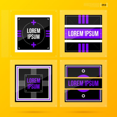 4 kare etiket kümesi