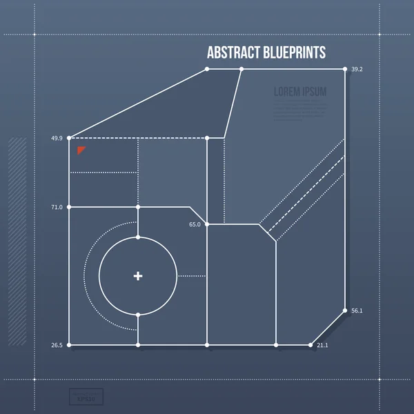 蓝图布局与抽象元素. — 图库矢量图片