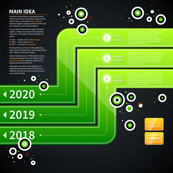 De moderne zakenwereld lay-out met groene vormen — Stockvector