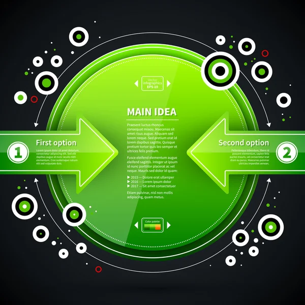 Layout de negócios moderno com formas verdes — Vetor de Stock