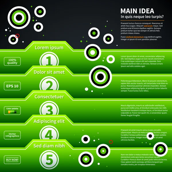 Layout de negócios moderno com formas verdes — Vetor de Stock