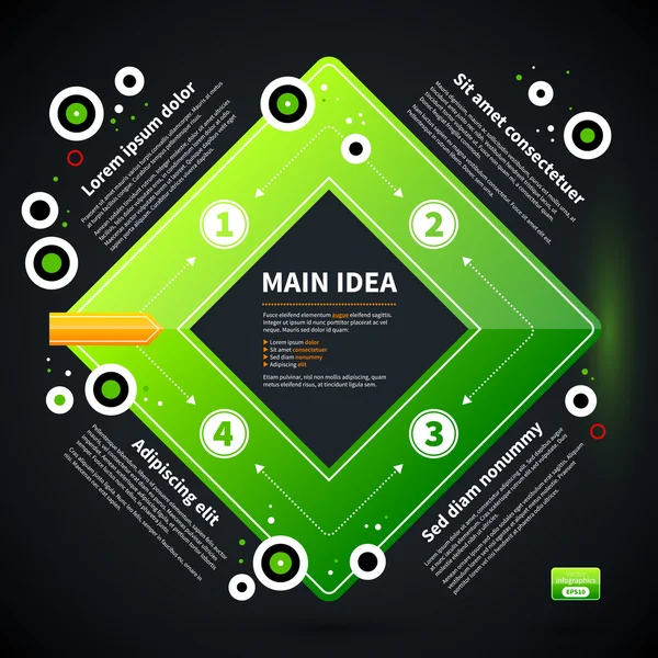 Diseño empresarial moderno con formas verdes — Vector de stock