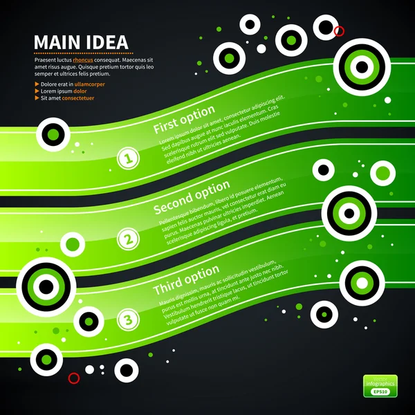 Layout de negócios moderno com formas verdes — Vetor de Stock