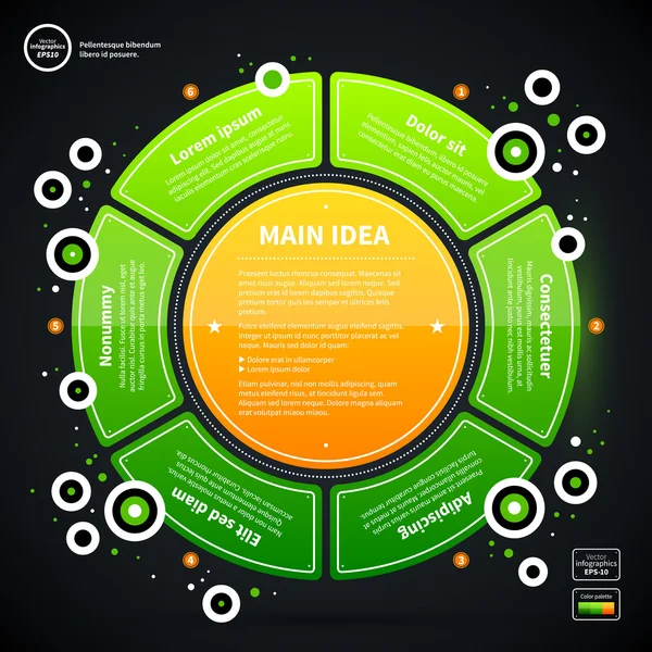 Mise en page d'entreprise moderne avec des formes vertes — Image vectorielle